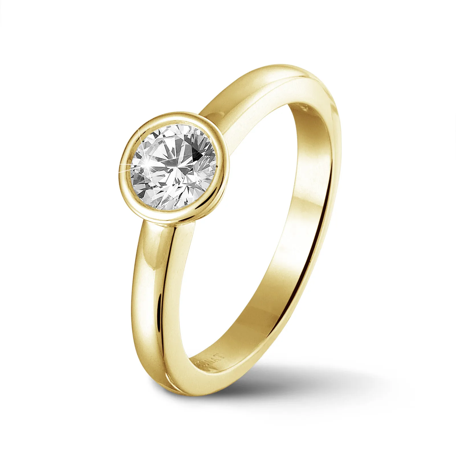 3.00 quilates anillo solitario en oro amarillo con un diamante redondo 
