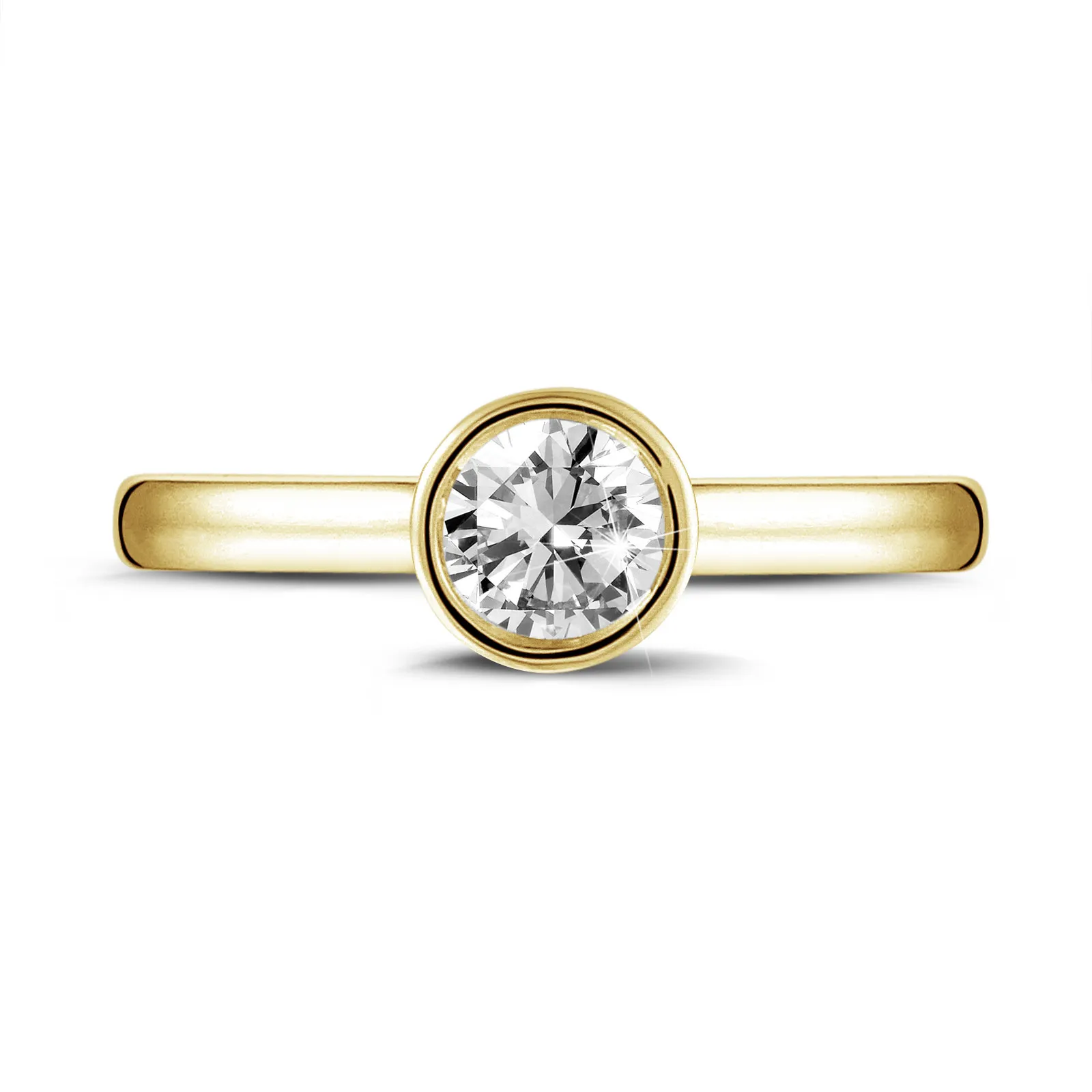 3.00 quilates anillo solitario en oro amarillo con un diamante redondo 