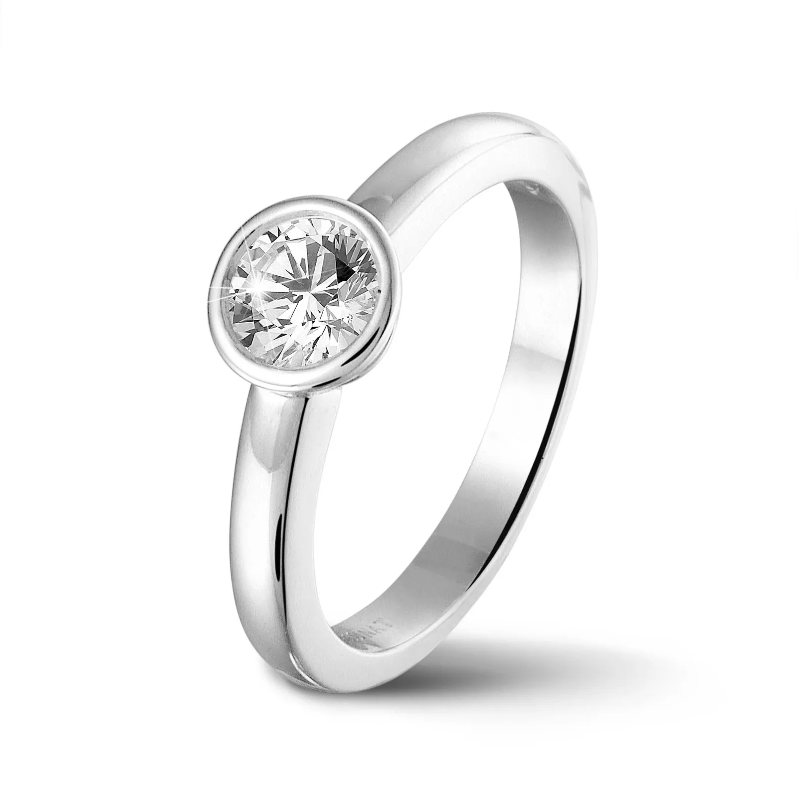 3.00 quilates anillo solitario en oro blanco con un diamante redondo 