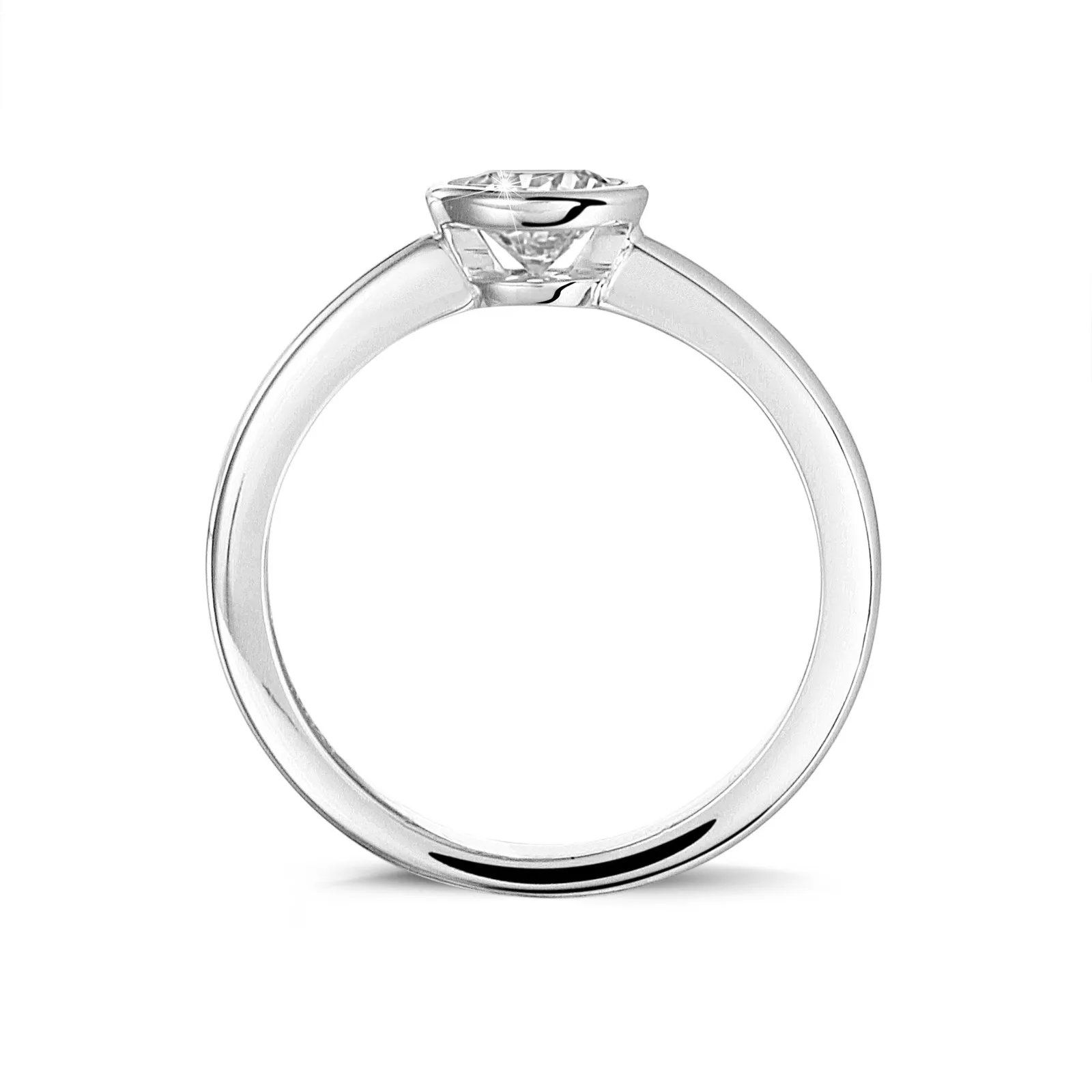 3.00 quilates anillo solitario en oro blanco con un diamante redondo 
