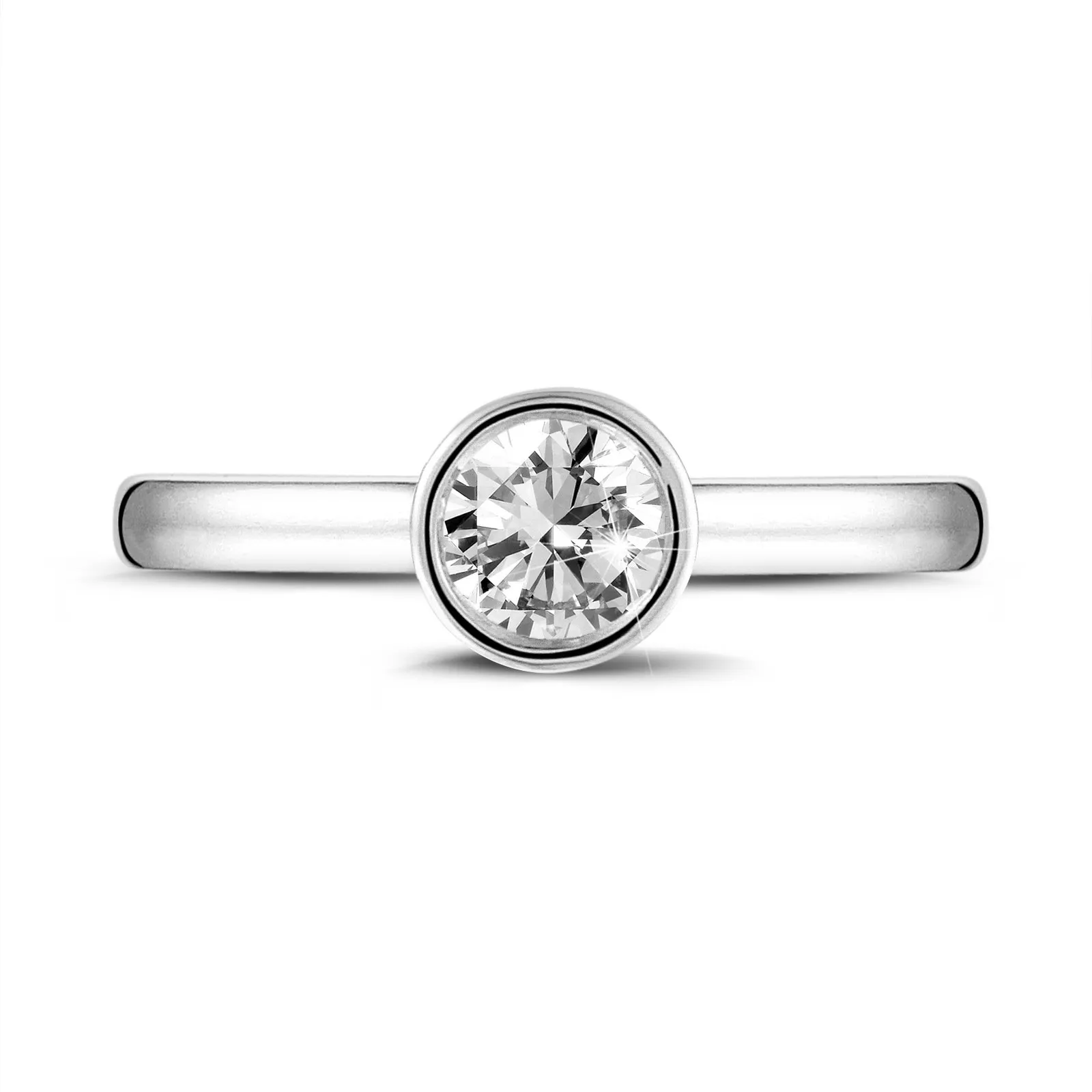 3.00 quilates anillo solitario en oro blanco con un diamante redondo 