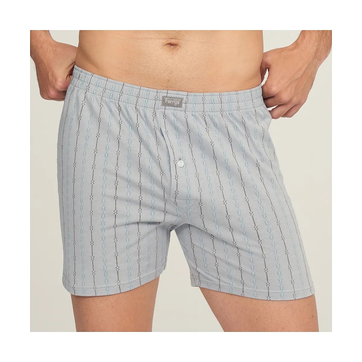 5010b BOXER ABIERTO CON BOTÓN BORDADO CADENAS