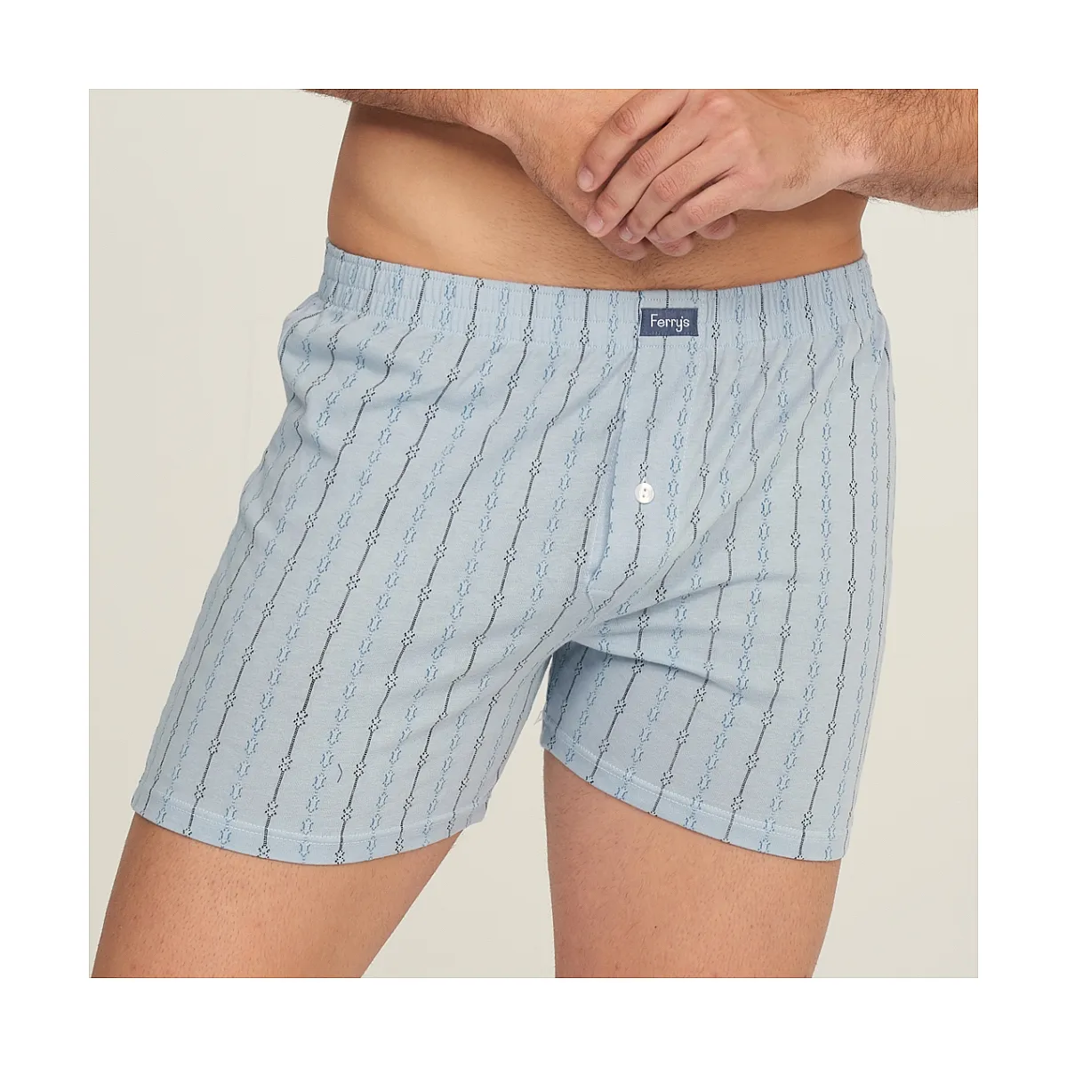 5010b BOXER ABIERTO CON BOTÓN BORDADO CADENAS