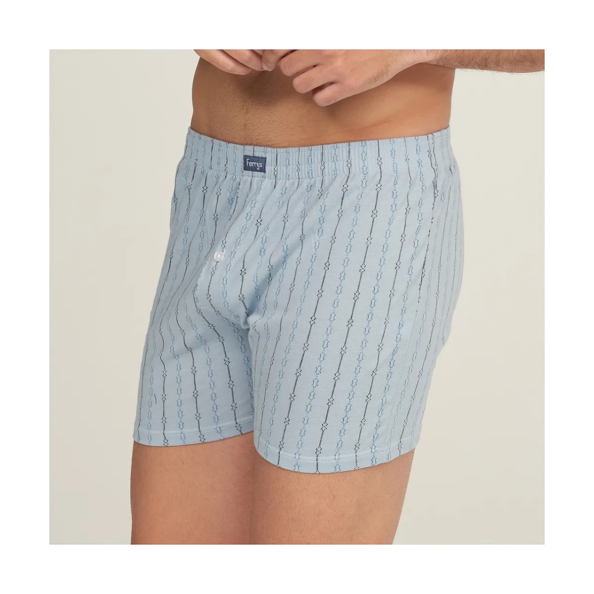 5010b BOXER ABIERTO CON BOTÓN BORDADO CADENAS