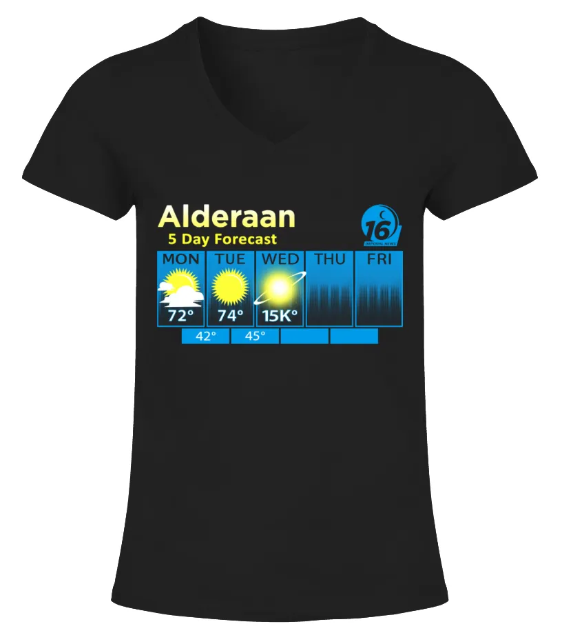 ALDERAAN 5 DAY FORECAST Camiseta cuello pico Mujer