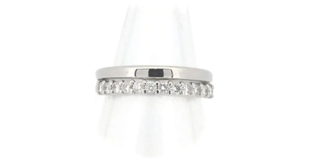 & Other Stories Anillo de diamante de platino PT950 de segunda mano, tamaño 8 en excelente estado Plata 