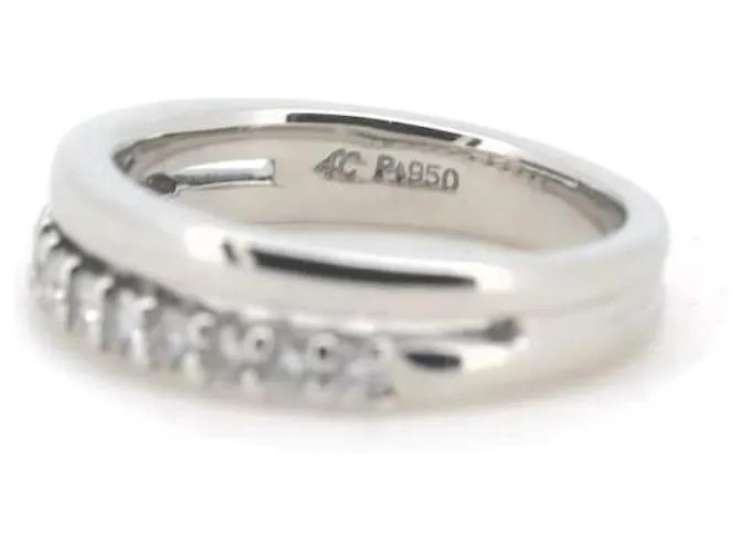 & Other Stories Anillo de diamante de platino PT950 de segunda mano, tamaño 8 en excelente estado Plata 