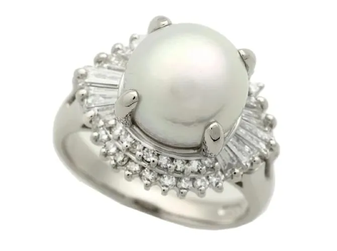 & Other Stories Anillo de perlas de platino LuxUness Anillo de metal en excelentes condiciones Plata 