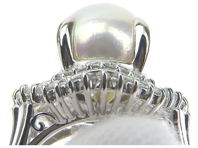 & Other Stories Anillo de perlas de platino LuxUness Anillo de metal en excelentes condiciones Plata 