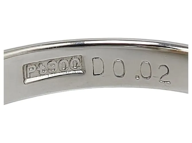 & Other Stories Anillo de platino Pt900 con perla de 3.8 mm y diamante de 0.02 ct en excelente estado Plata 