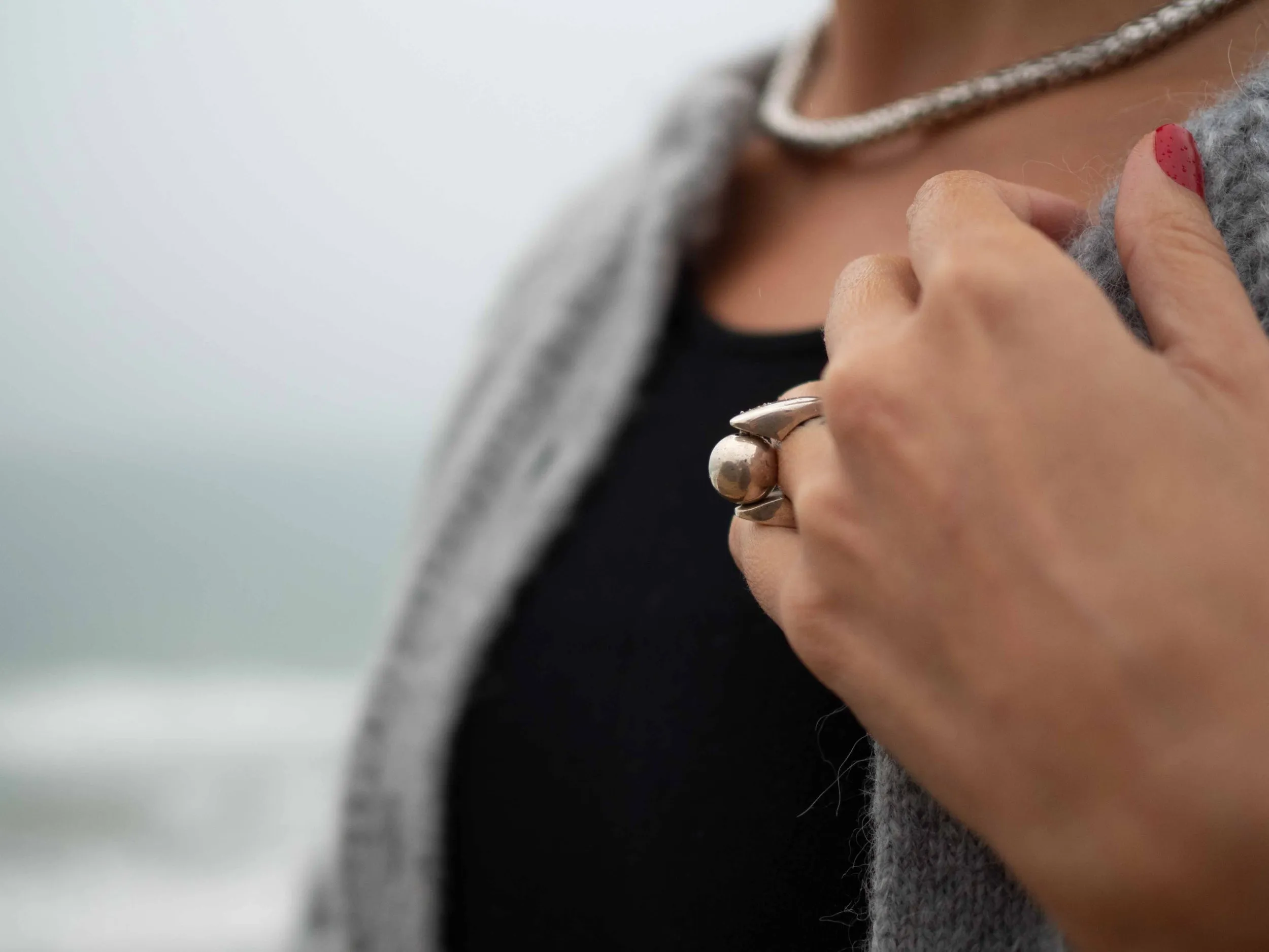 Anillo Bola de Plata Talla 13