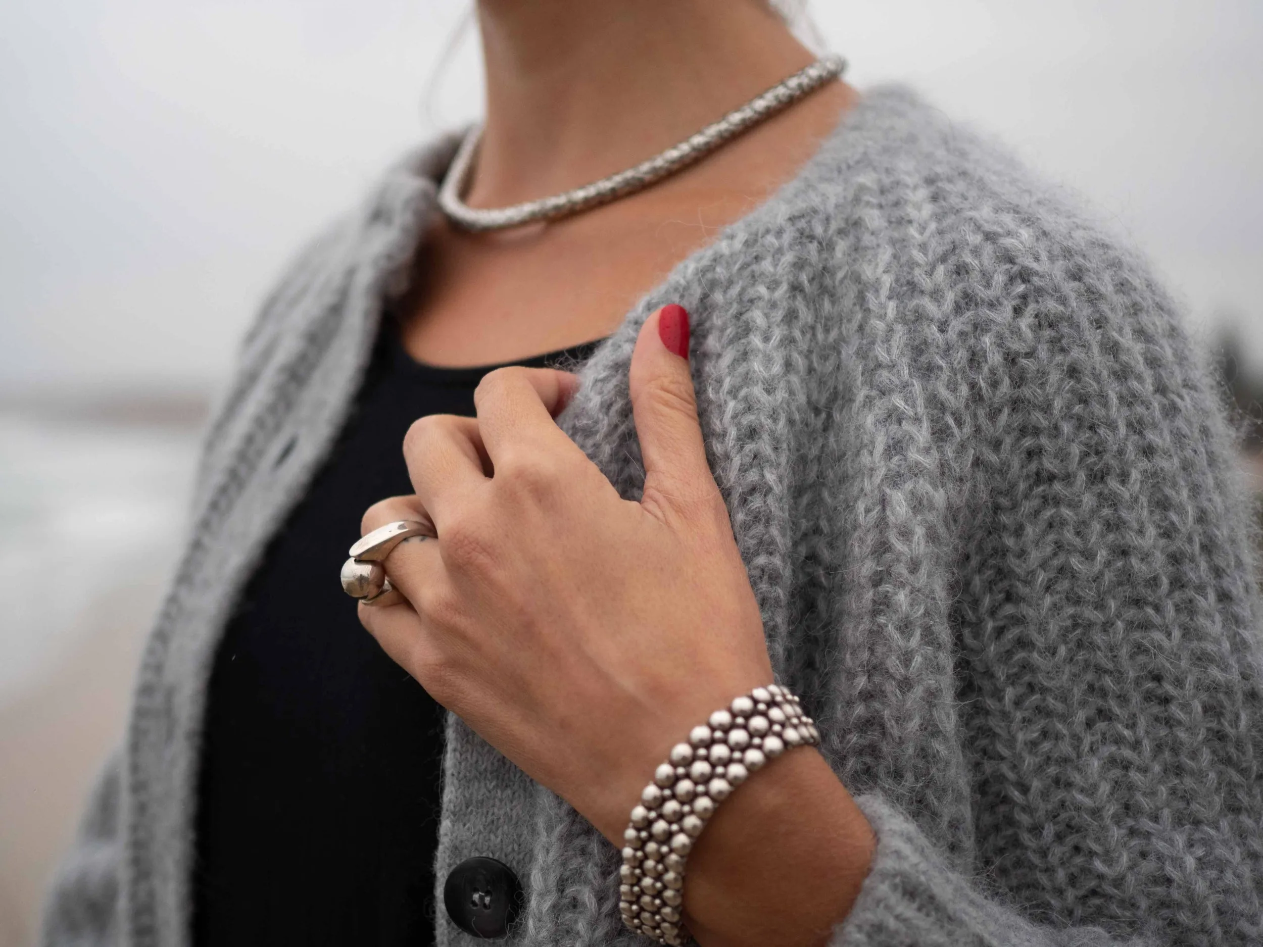 Anillo Bola de Plata Talla 13