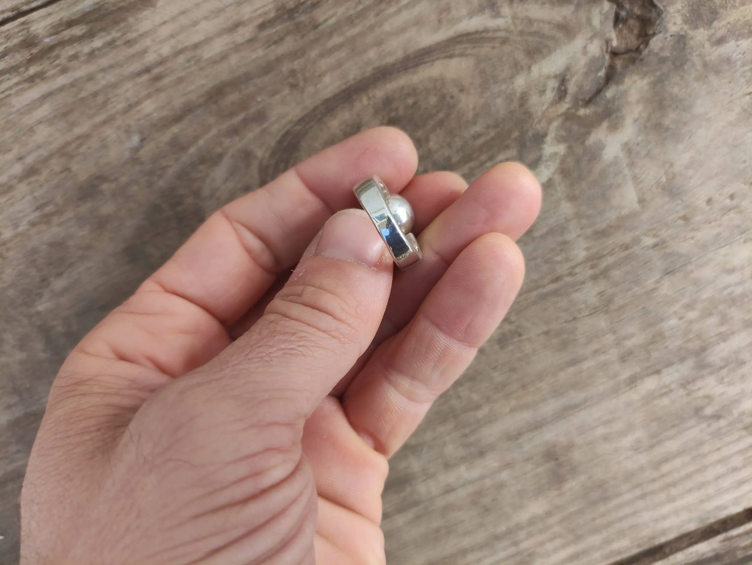 Anillo Bola de Plata Talla 13