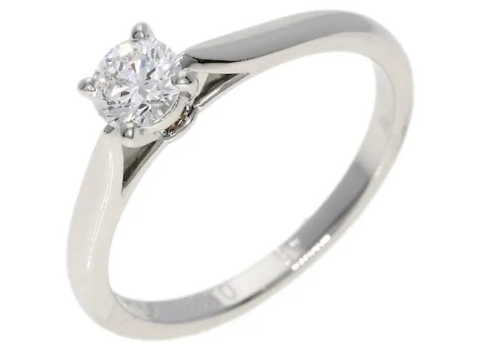 Anillo Cartier Solitaire Diamante #45 en Platino Plata 
