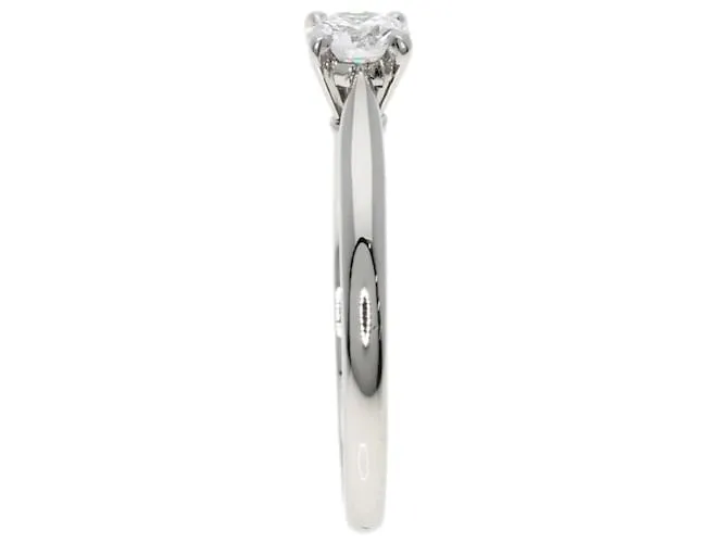 Anillo Cartier Solitaire Diamante #45 en Platino Plata 