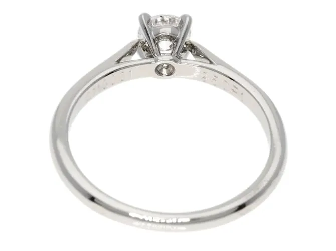 Anillo Cartier Solitaire Diamante #45 en Platino Plata 
