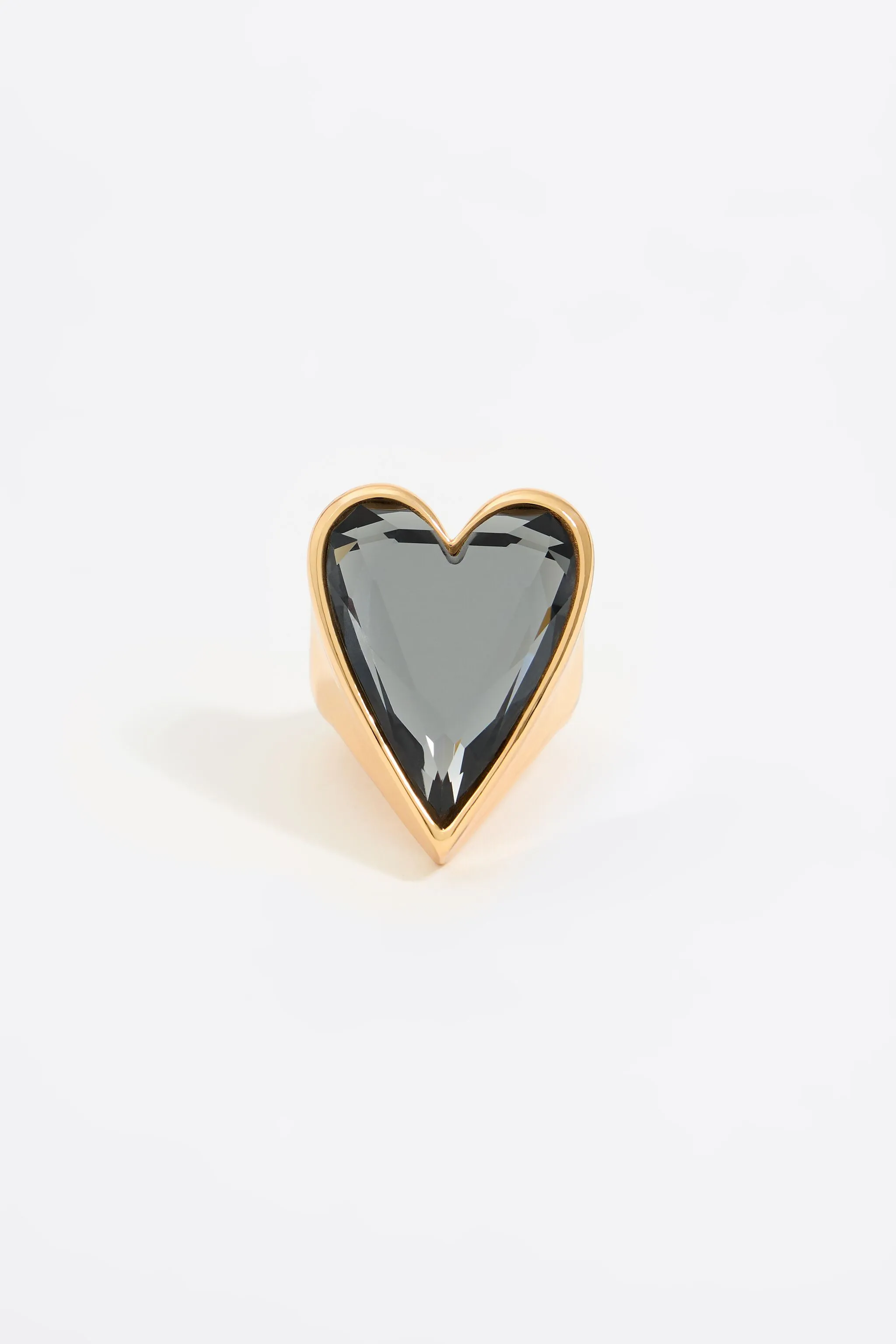 Anillo corazón cristal fumé