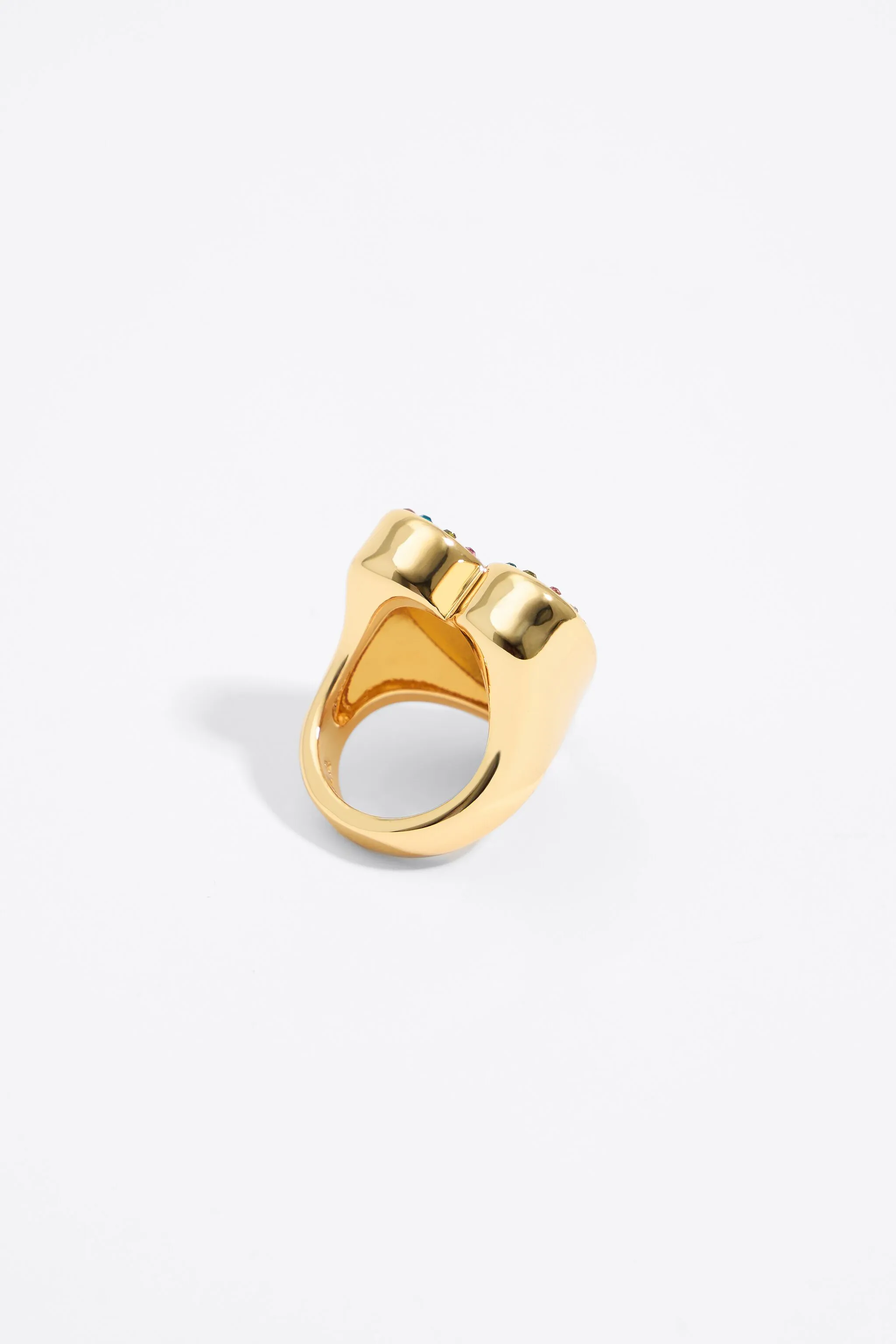 Anillo corazón cristales multicolor