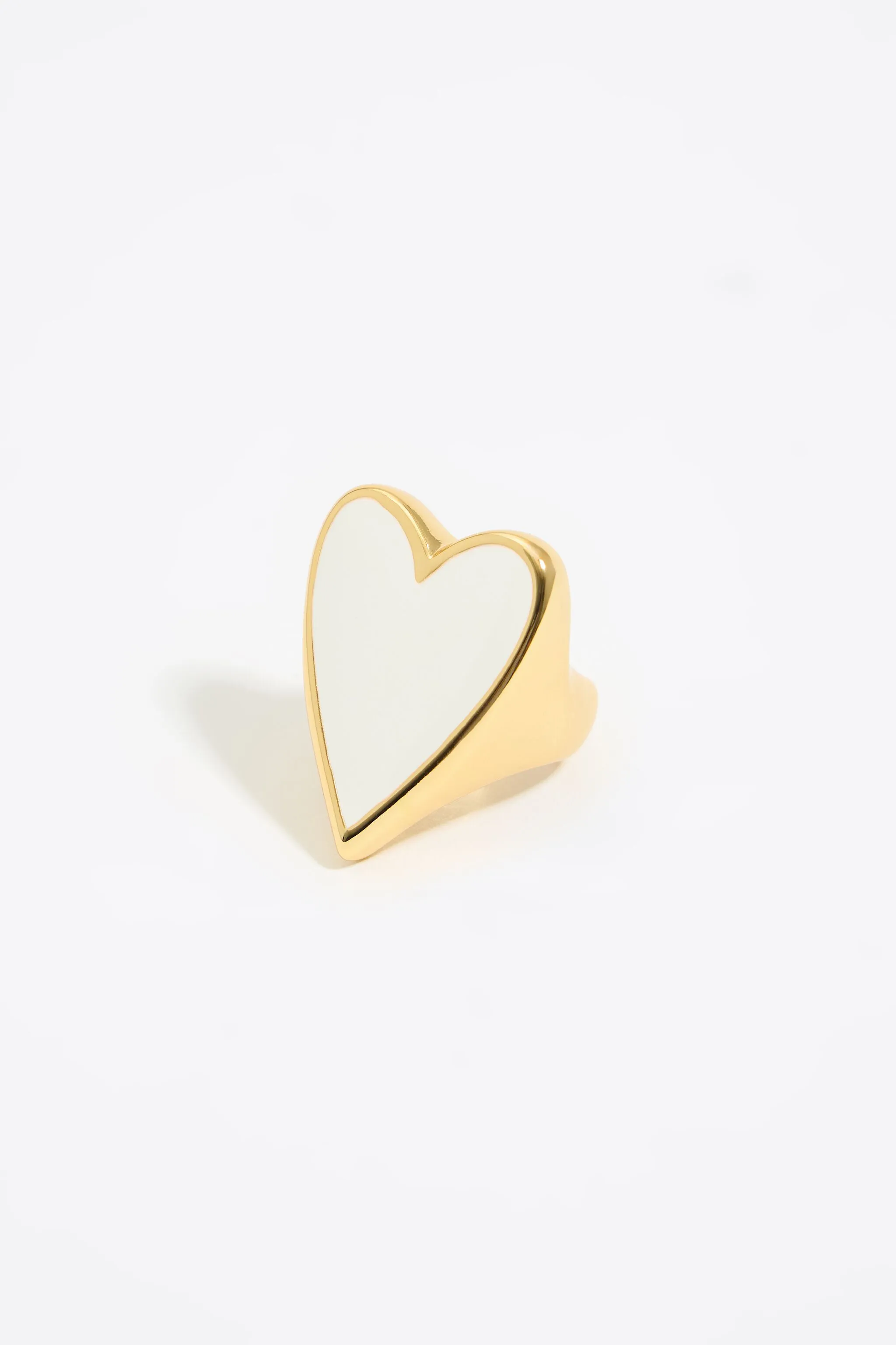 Anillo corazón marfil