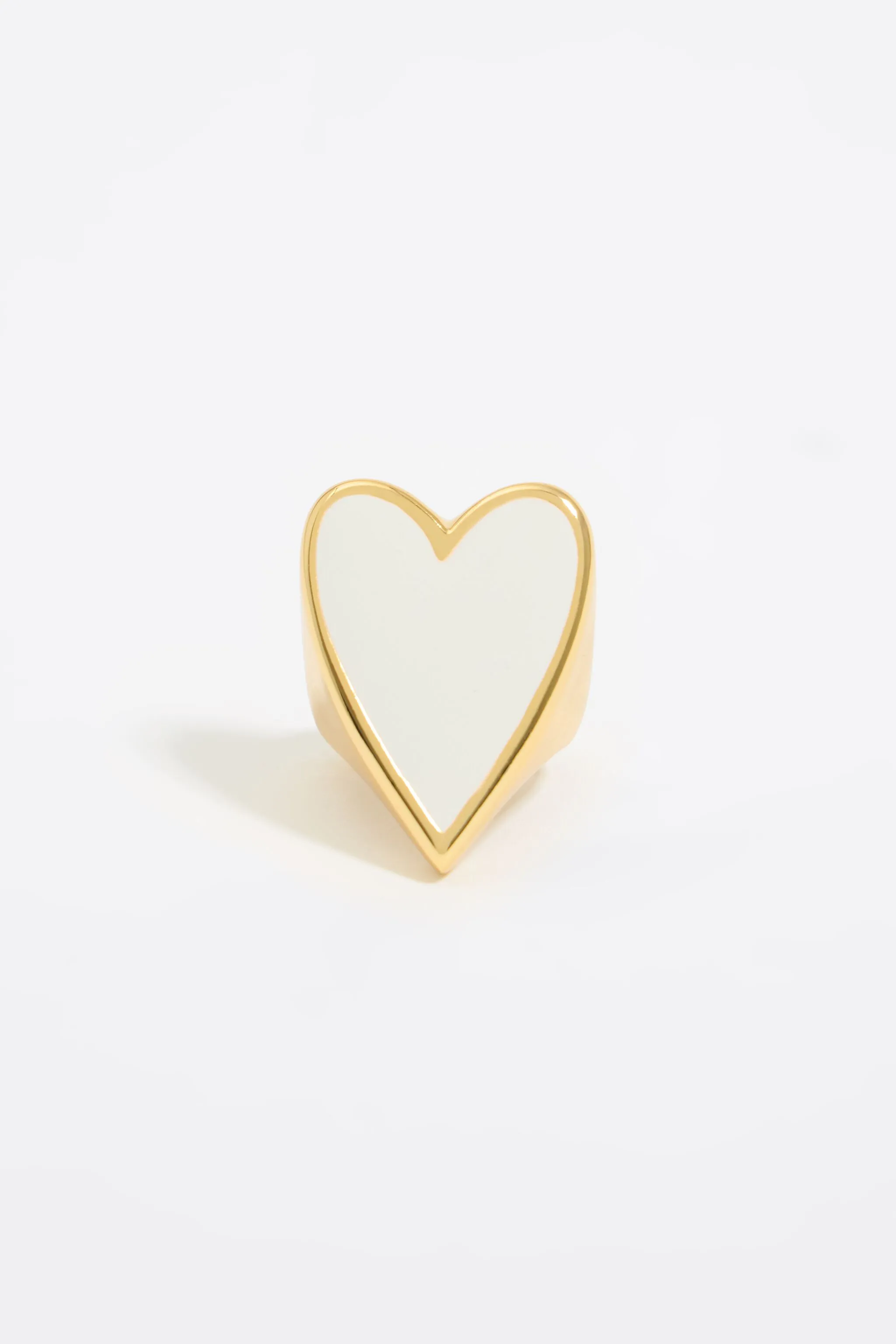 Anillo corazón marfil