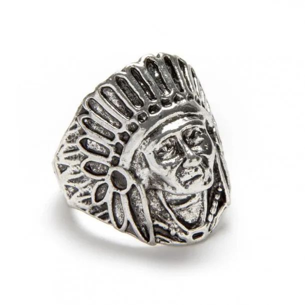 Anillo estilo western imagen jefe nativo americano