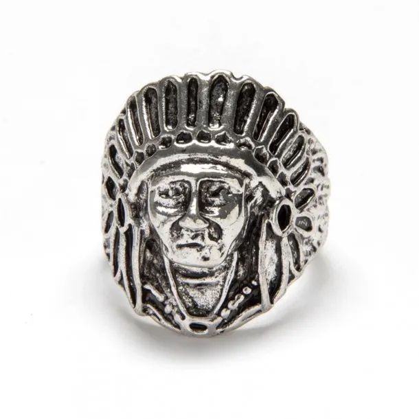 Anillo estilo western imagen jefe nativo americano