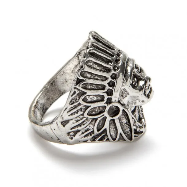 Anillo estilo western imagen jefe nativo americano