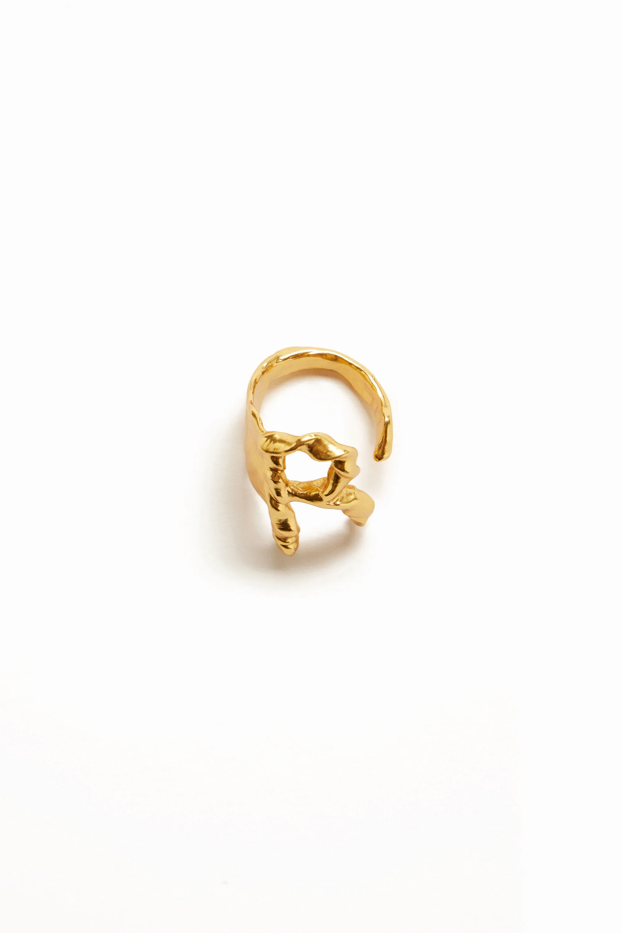 Anillo letra R baño oro Zalio