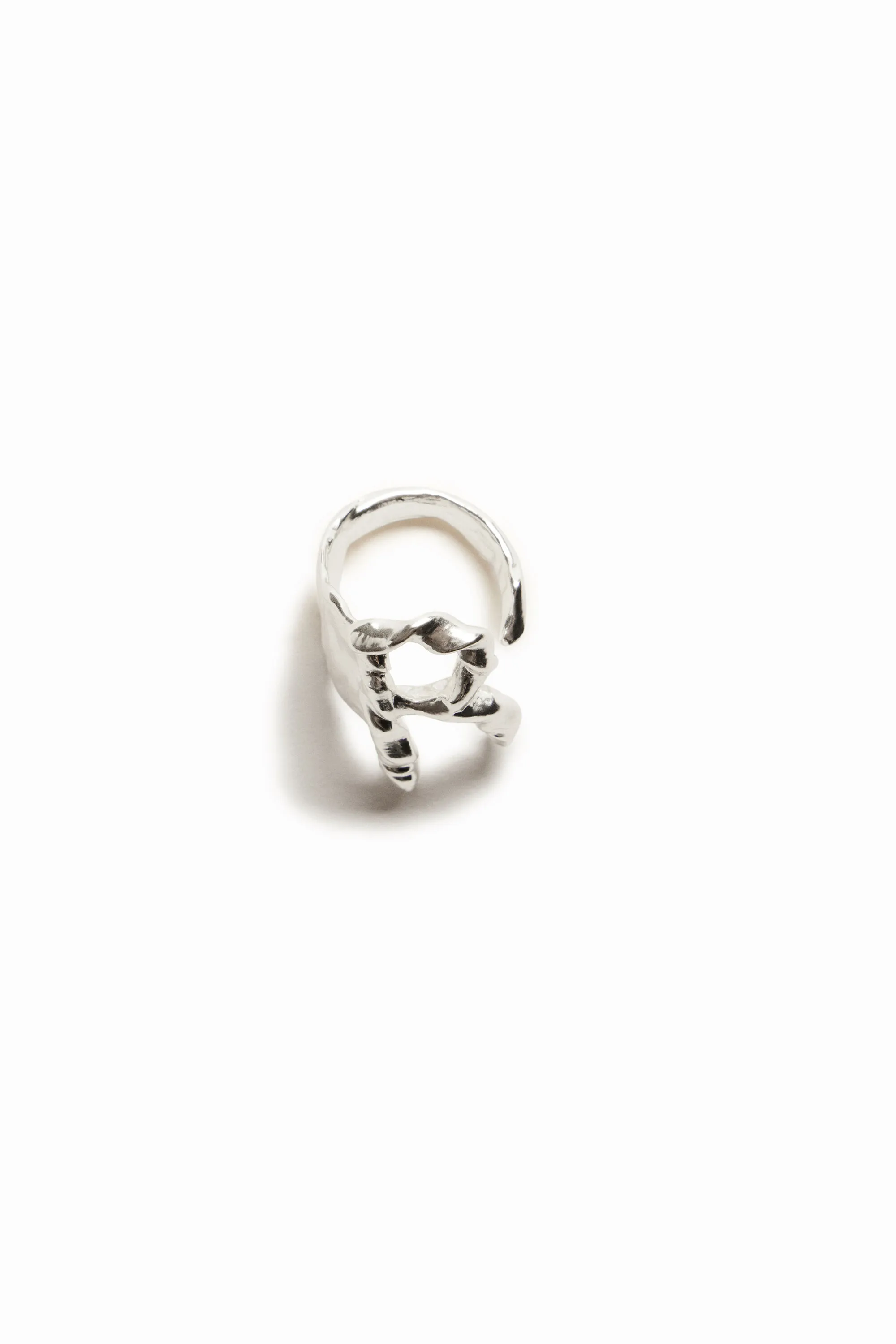 Anillo letra R baño plata Zalio