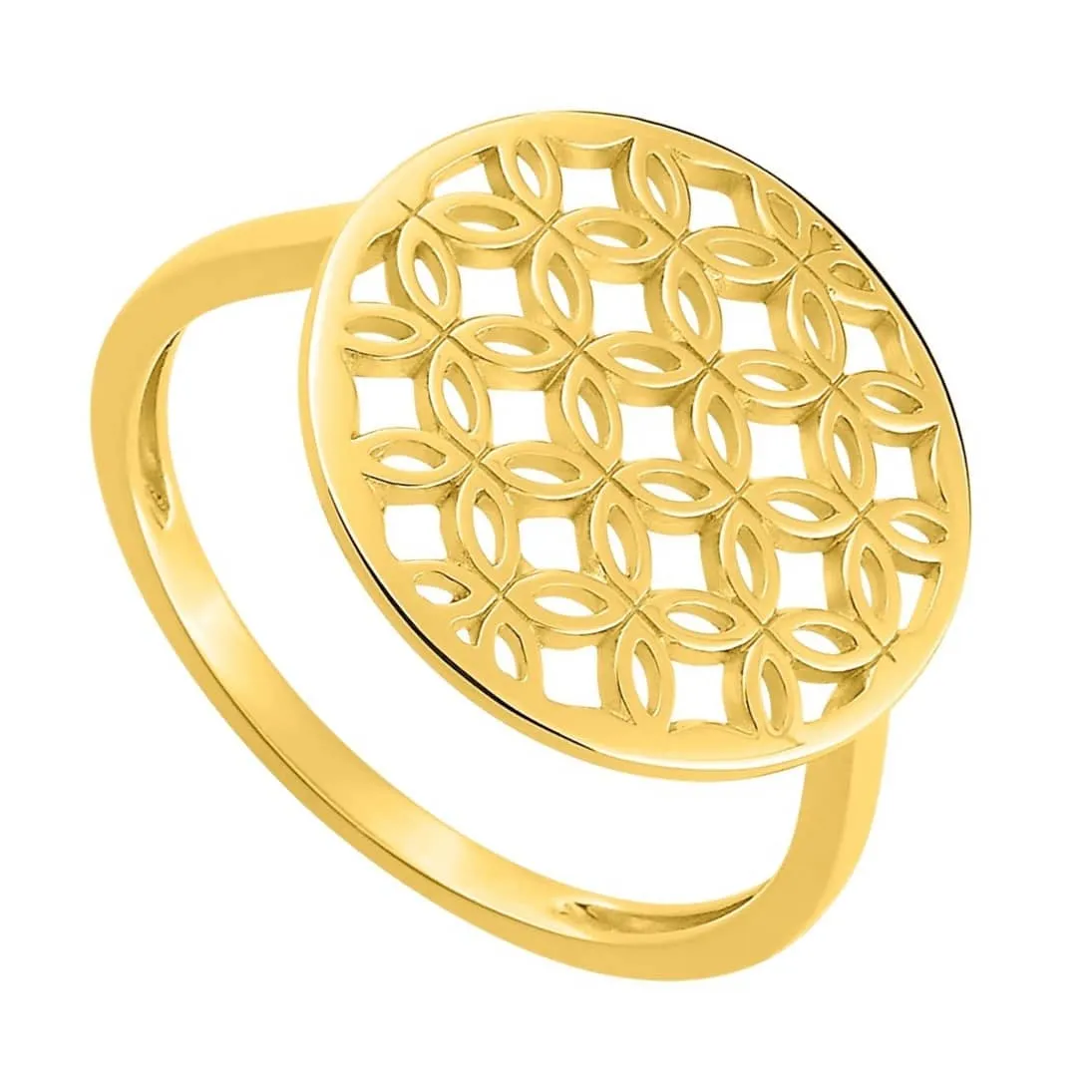 Anillo oro 18k flor vida