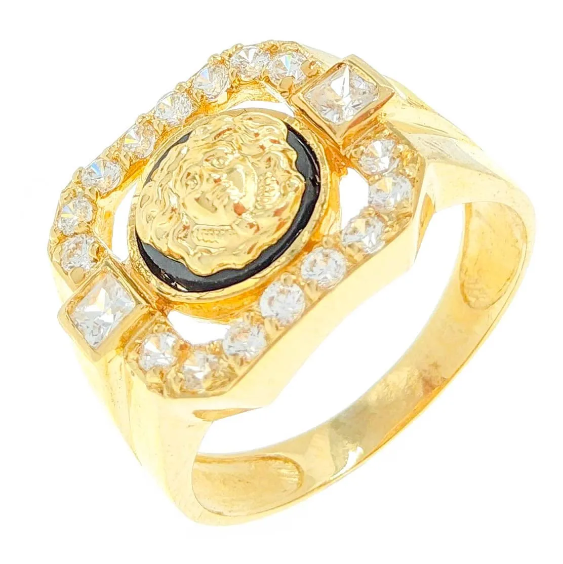 Anillo oro 18k sello medusa