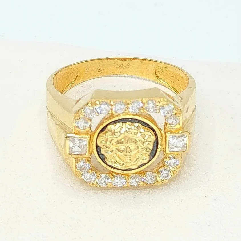 Anillo oro 18k sello medusa