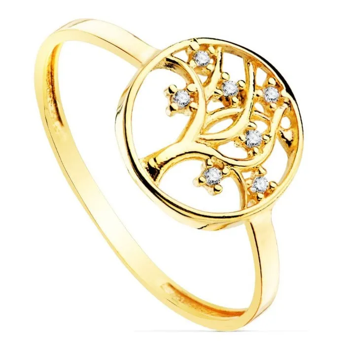 Anillo oro 18k árbol de la vida