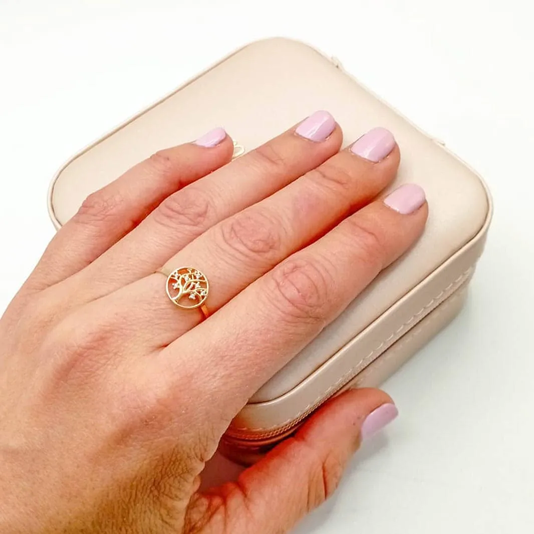 Anillo oro 18k árbol de la vida