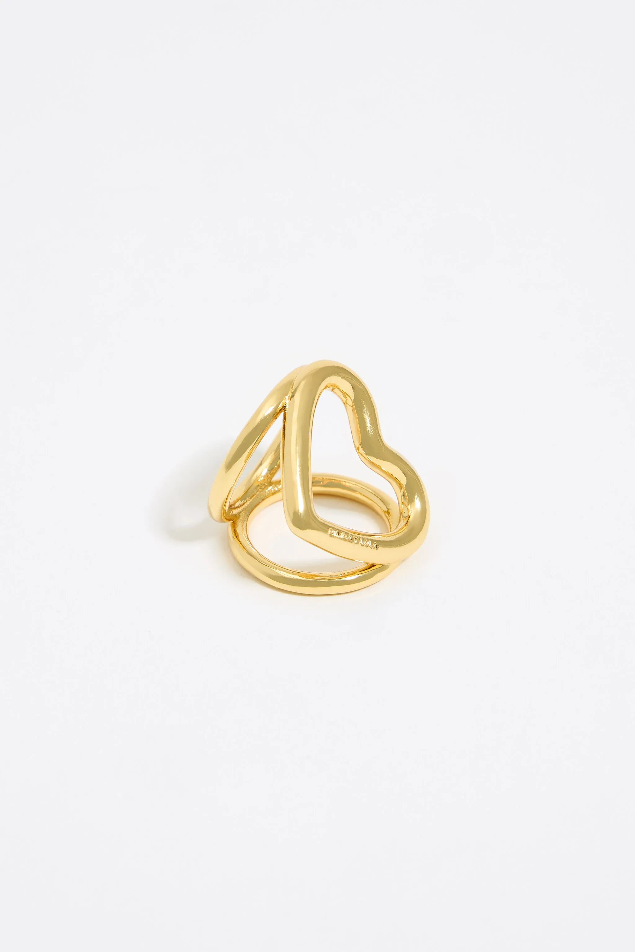 Anillo pañuelo corazones dorado