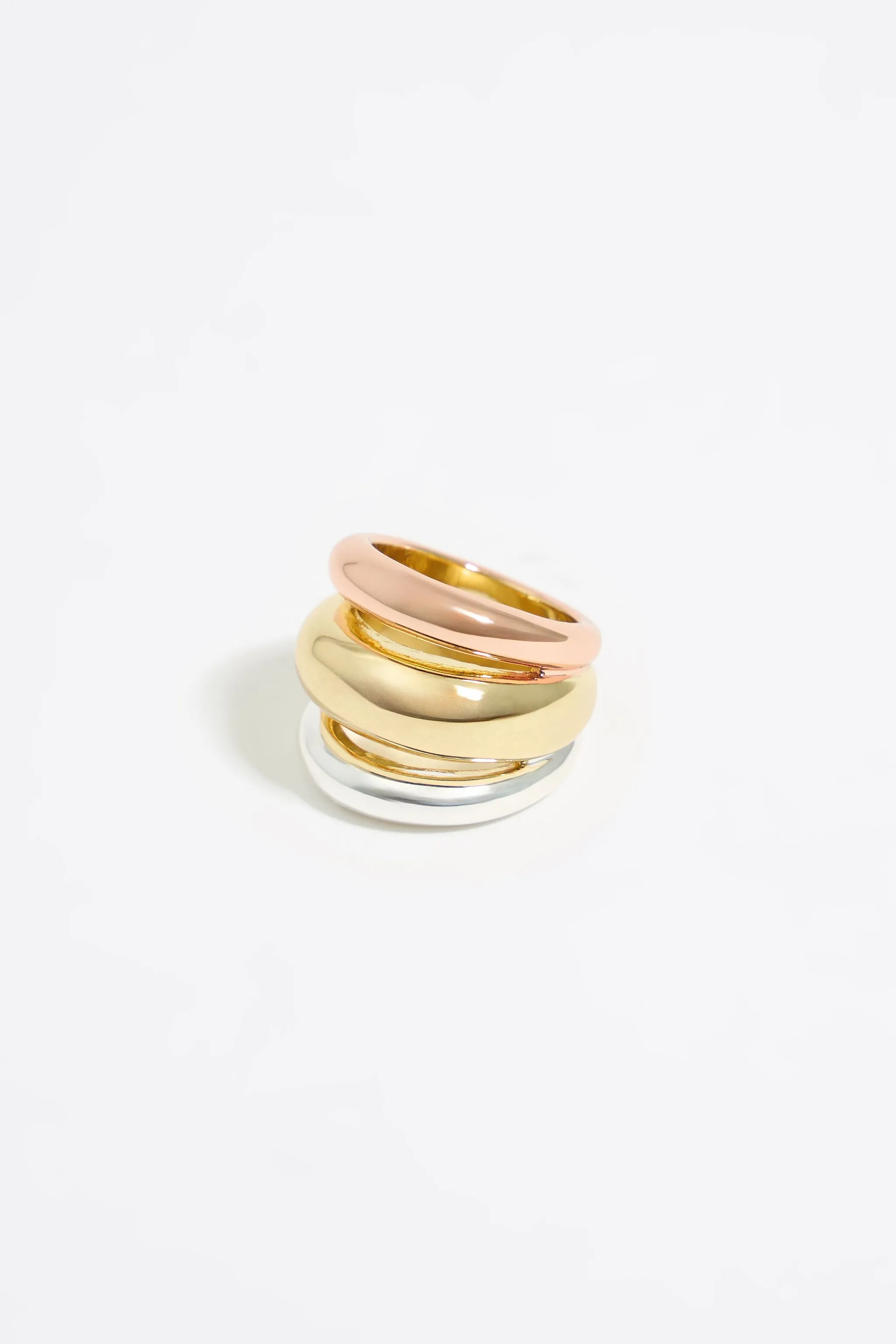 Anillo tres bandas multi oro