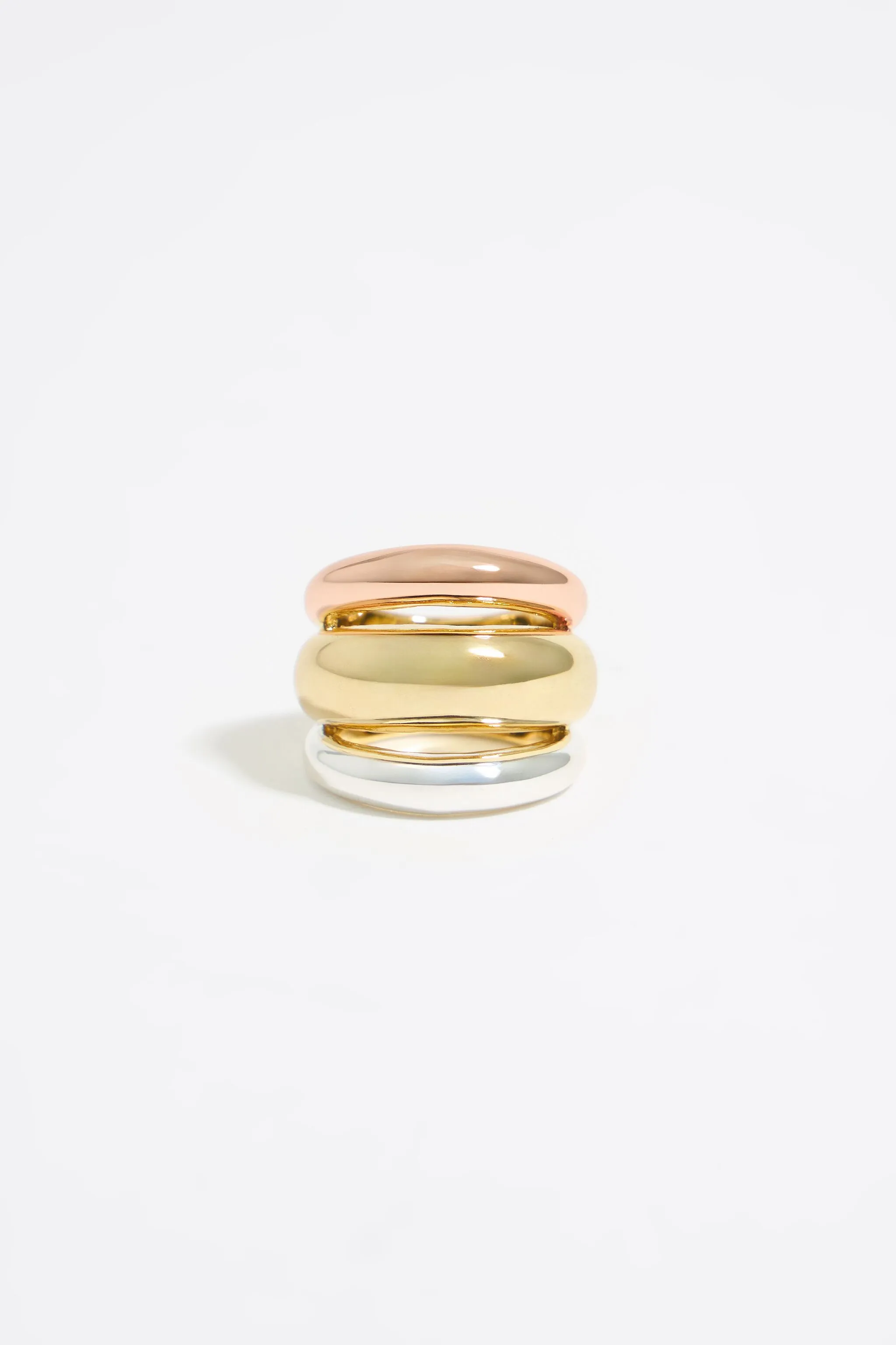 Anillo tres bandas multi oro