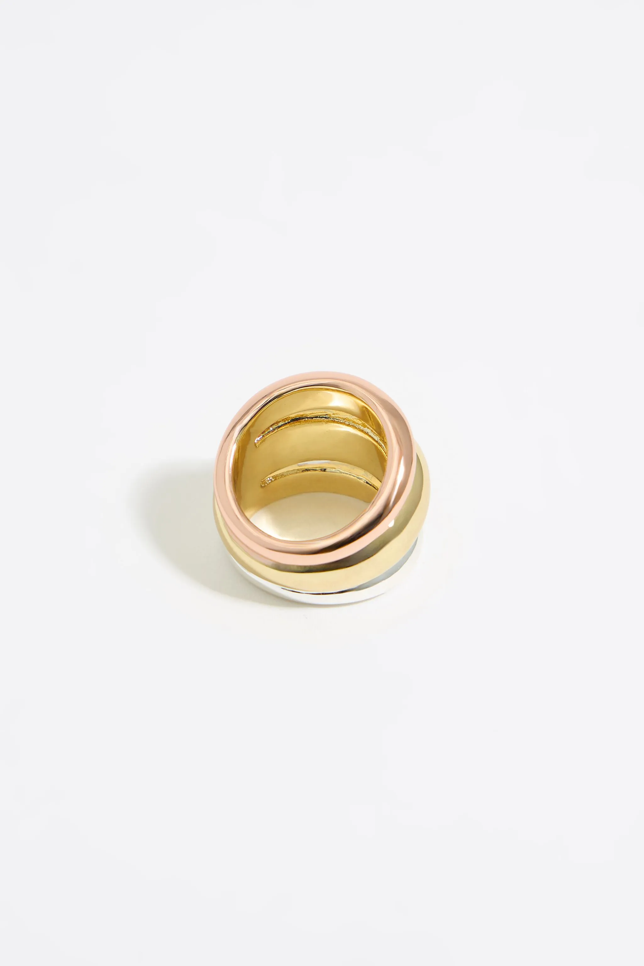 Anillo tres bandas multi oro