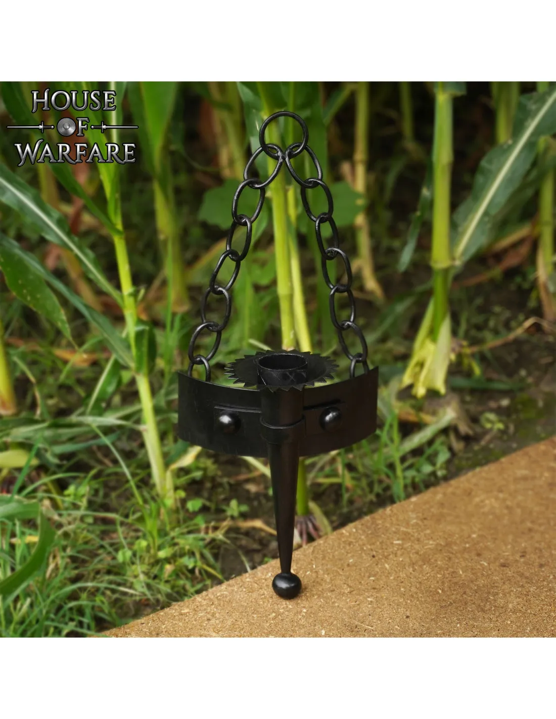 Aplique medieval cadenas de pared para 1 vela