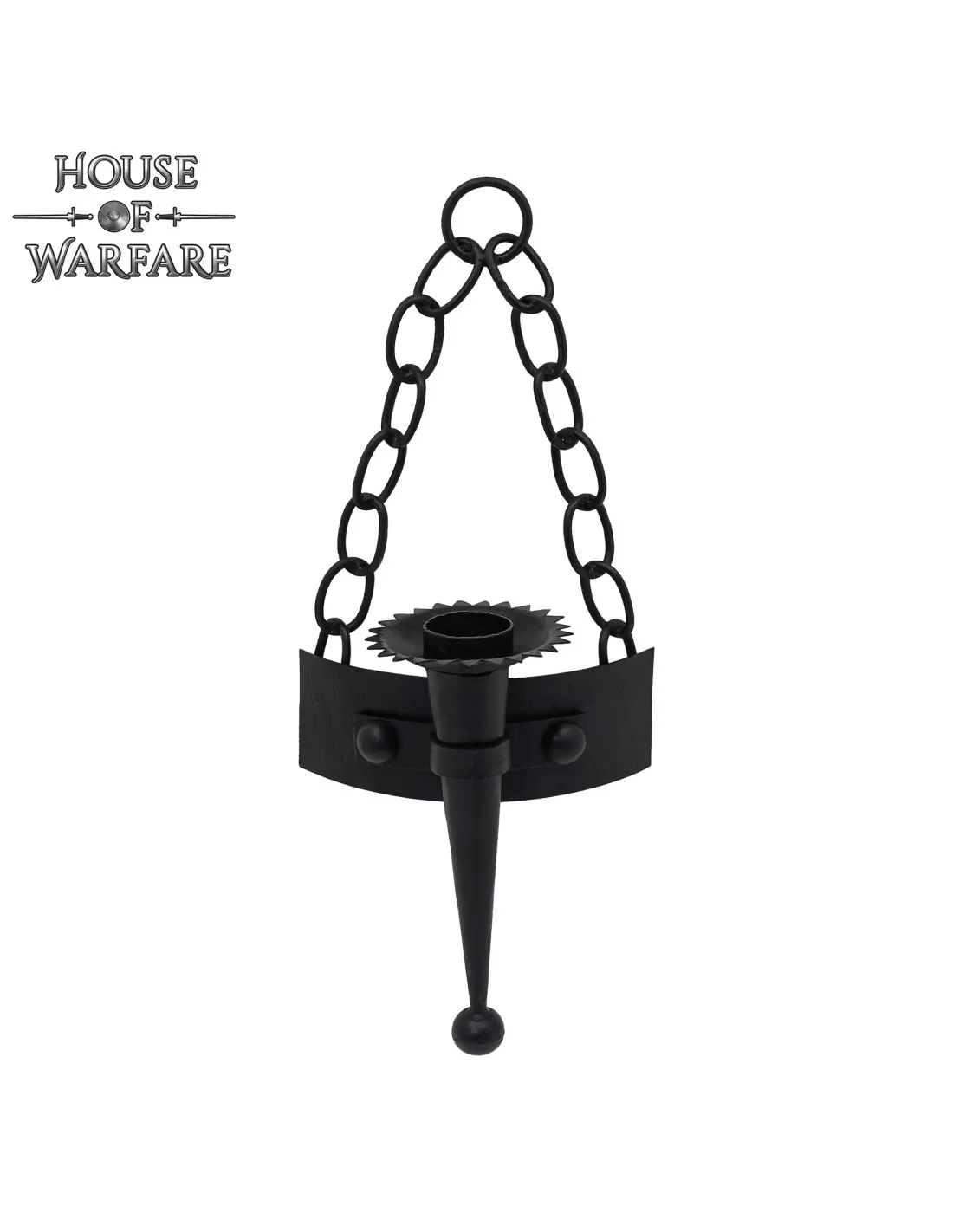 Aplique medieval cadenas de pared para 1 vela