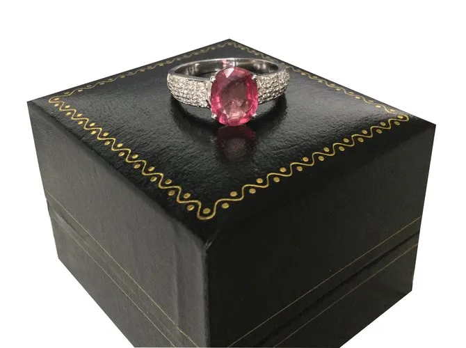 Autre Marque Anillo de rubí y diamante natural. Rosa 