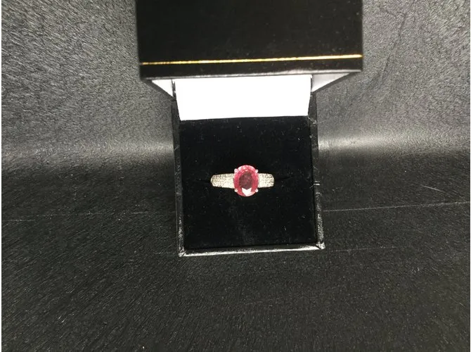 Autre Marque Anillo de rubí y diamante natural. Rosa 
