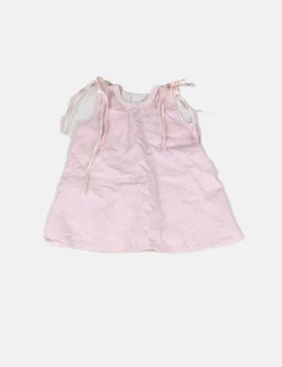 Belan Vestido rosa de motas detalle lazos