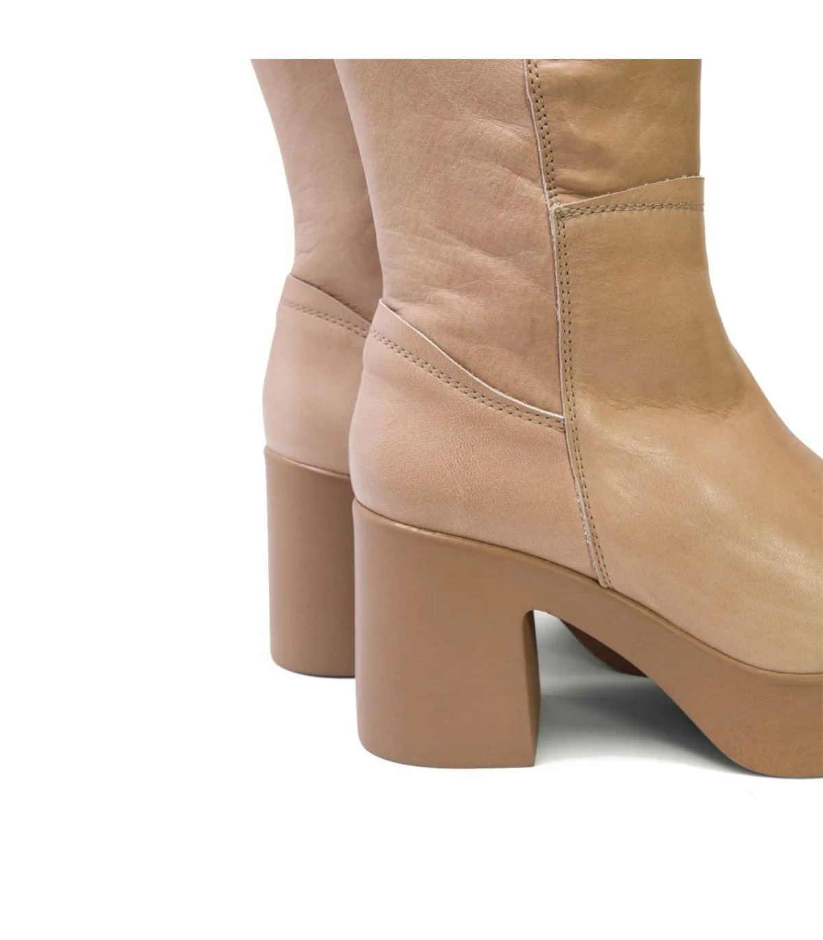 BOTAS DE TACÓN TAUPE CON CREMALLERA LEA