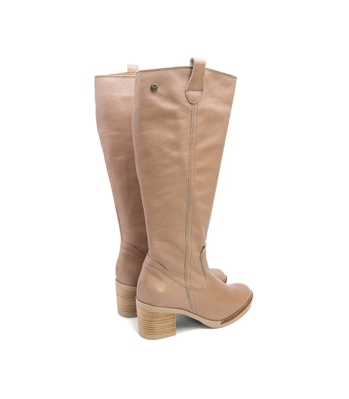 BOTAS DE TACÓN TAUPE CON CREMALLERA NINA