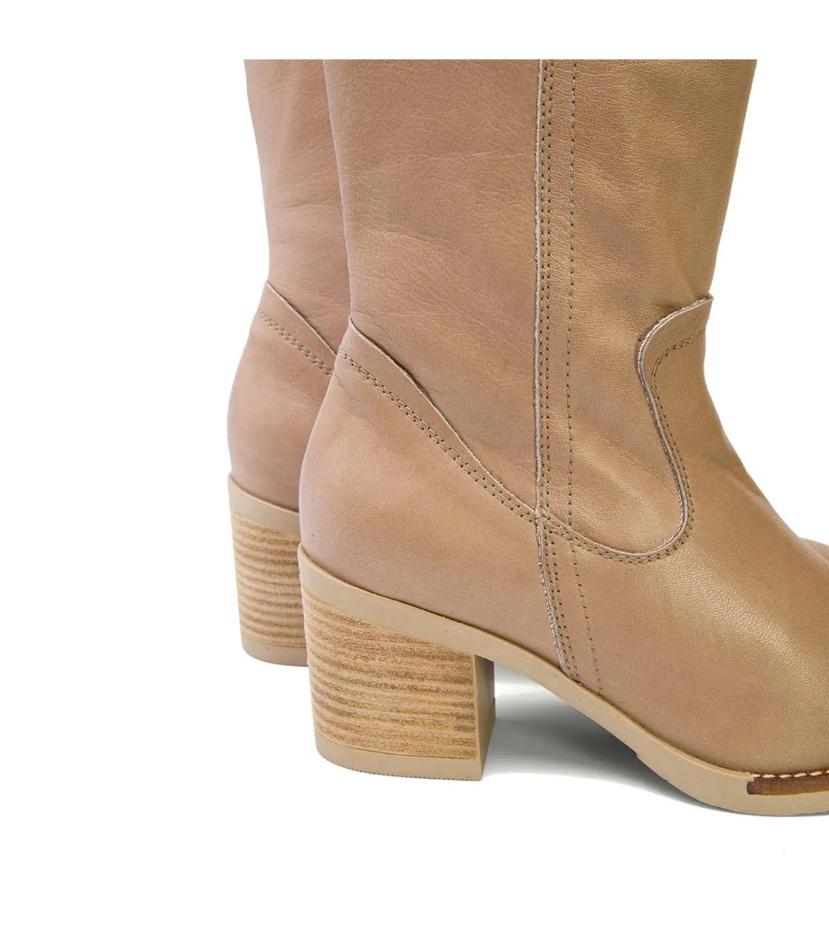 BOTAS DE TACÓN TAUPE CON CREMALLERA NINA