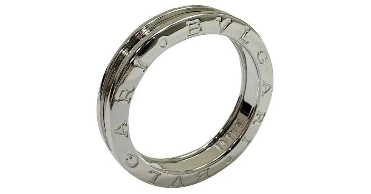 Bulgari moderno B.Cero1 Anillo de oro de banda única Plata 