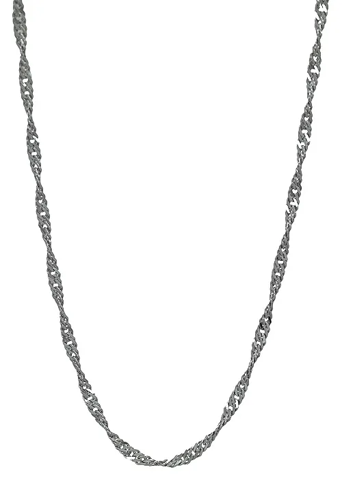 CADENA DE ORO BLANCO 18 KTES MODELO SINGAPUR. 045_010303550