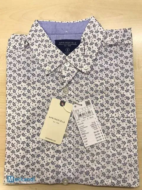 Camisa de manga corta 100% algodón para hombre Variaciones Cuadros Colores lisos