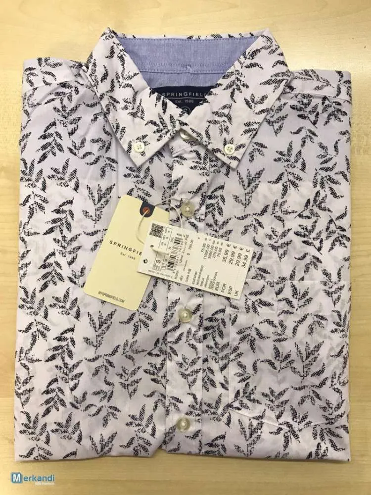 Camisa de manga corta 100% algodón para hombre Variaciones Cuadros Colores lisos